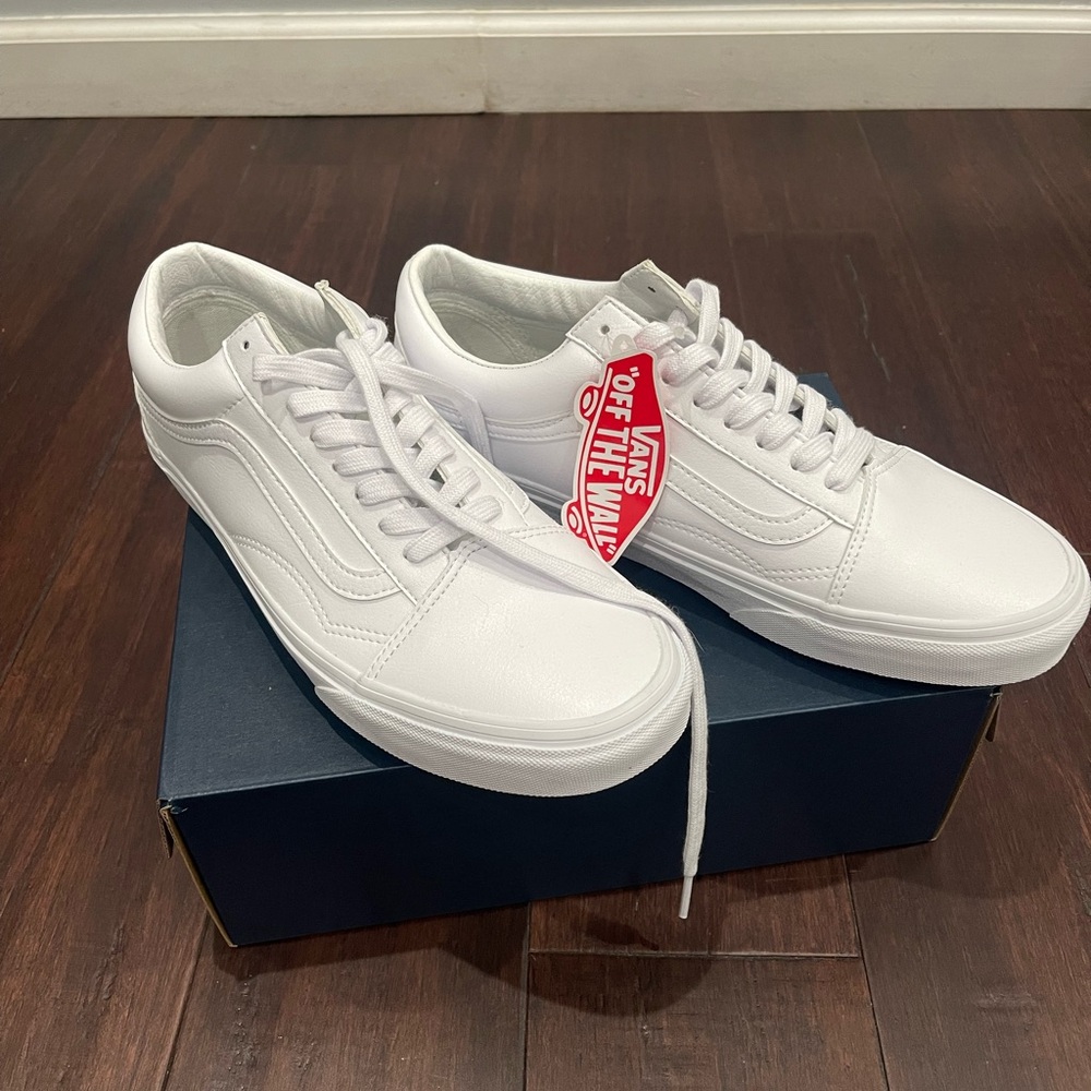 Vans Off The Wall Old Skool Classic Tumble Shoe - All White, New
